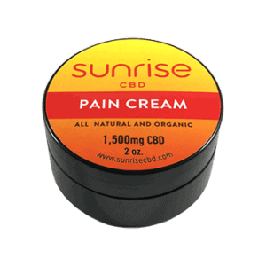 Container of Sunrise CBD pain cream