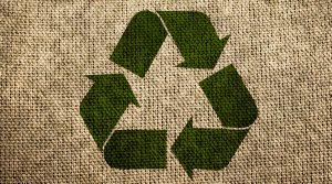 Hemp cloth with recycling icon sustainability